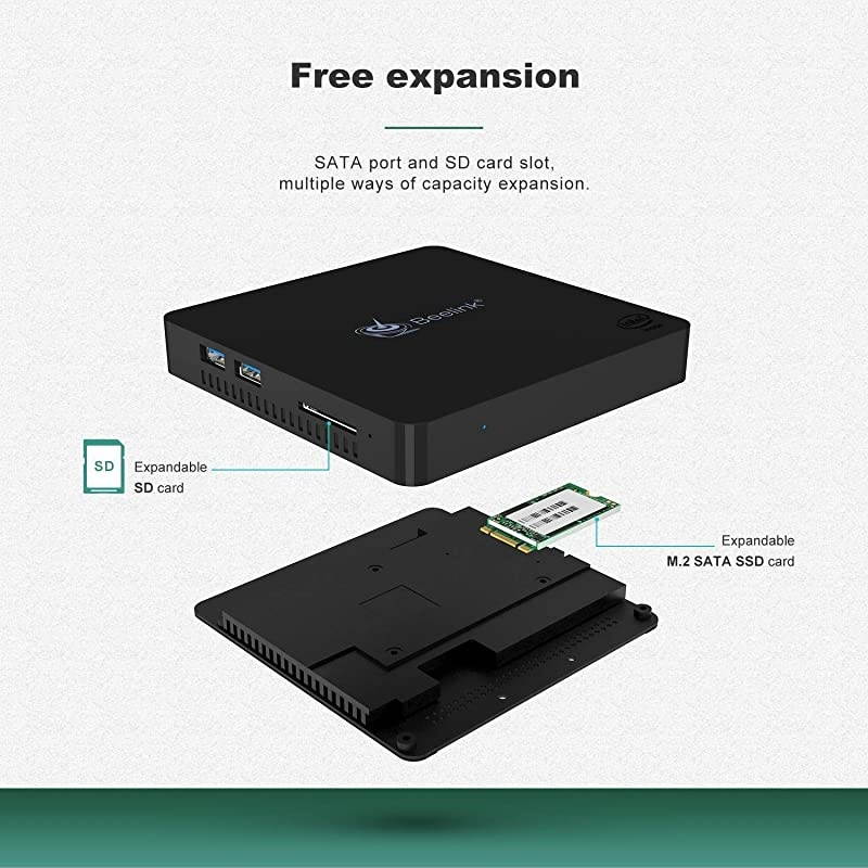 Celeron N3350 Processor (Z8350 Upgraded up to 2.4 Ghz) Mini Pc Windows 10 Home 64 bit 4GB DDR4 / 64GB eMMC Mini Desktop Computer, 2.4G/5G Dual WiFi, Gigabit Ethernet, 4K HD HDMI & VGA Ports