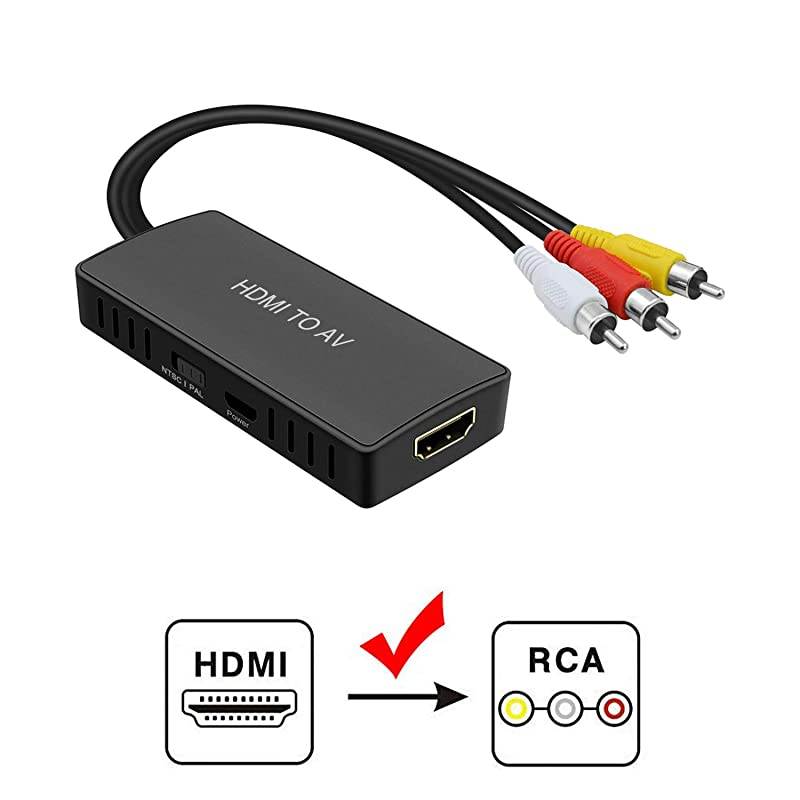 to AV Converter Converter to RCA Video Audio Adapter to AV Converter Compatible for PS3 Blu Ray Player Sky HD Box Converter to RCA