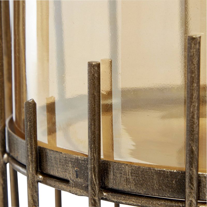 12" x 8.75" Round Glass/Metal Candle Holder Gold - Venus Williams Collection