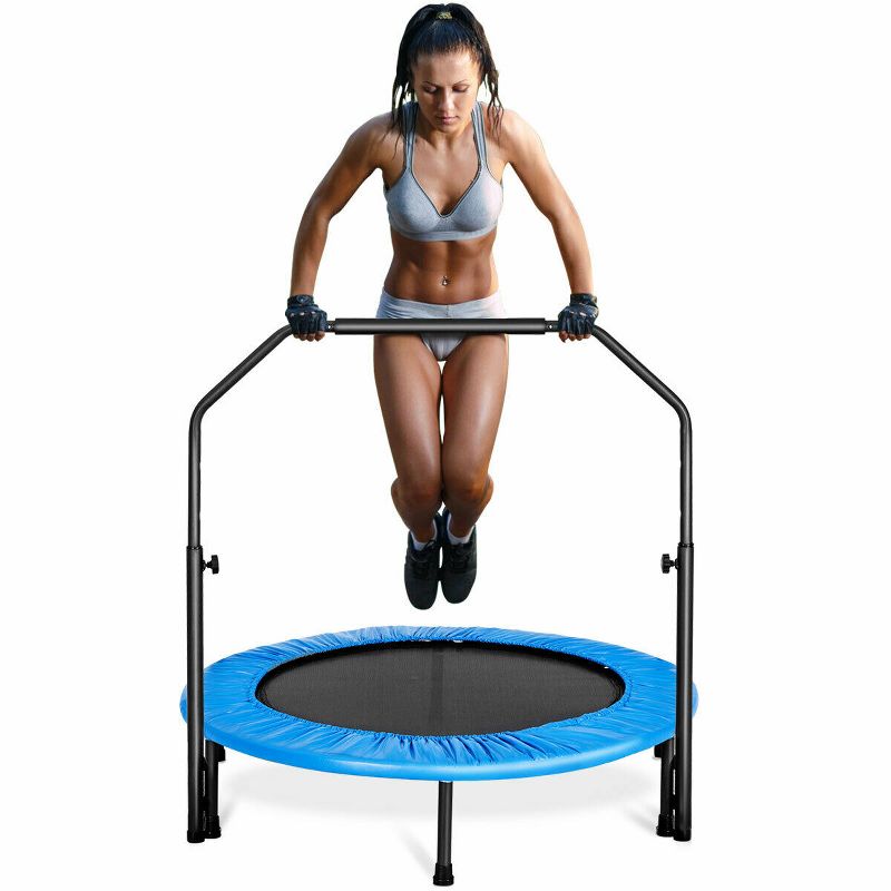 Costway 14 Ft Multicolored Trampoline Recreational Exercise w/ Safety Net Ladder