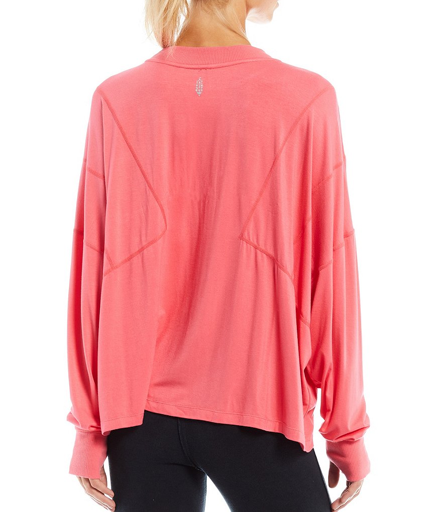 Free People FP Movement Runner Up Crew Neck Long Sleeve Layer Top