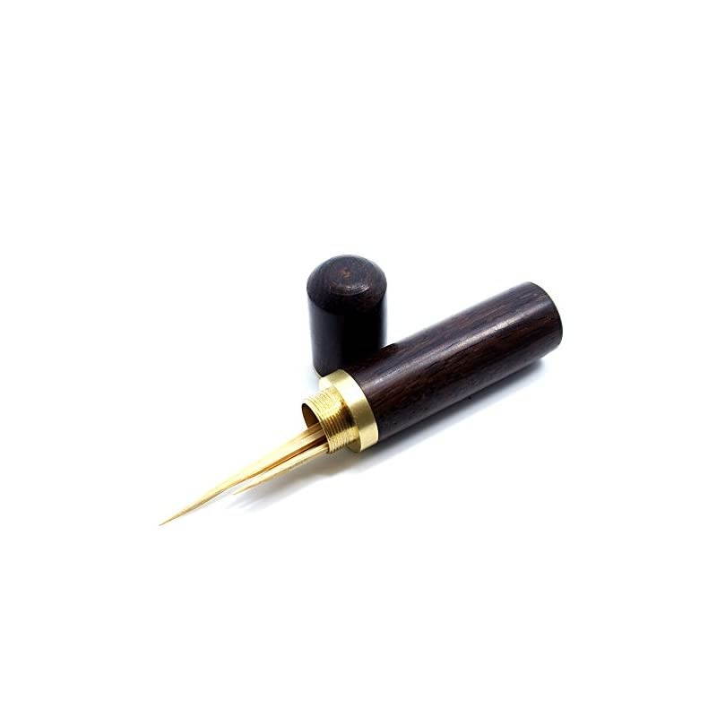 Portable Wood Toothpick Holder Mini Toothpick box Pocket Toothpick Holder (Light Brown & Dark Brown)