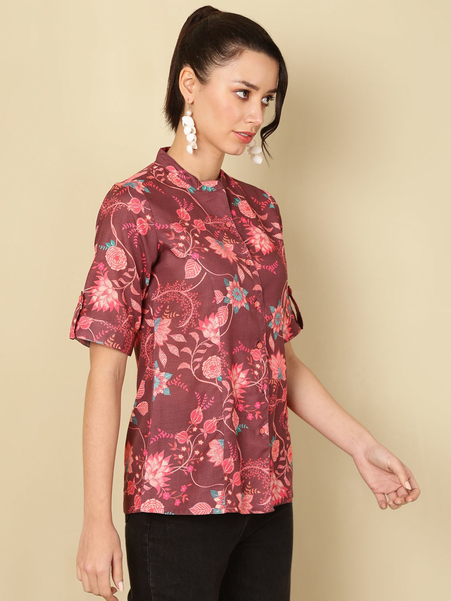 Jaipur Kurti Brown Printed Tunic