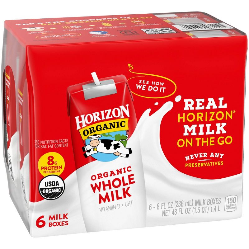 Horizon Organic Whole Milk - 6pk/8 fl oz Boxes