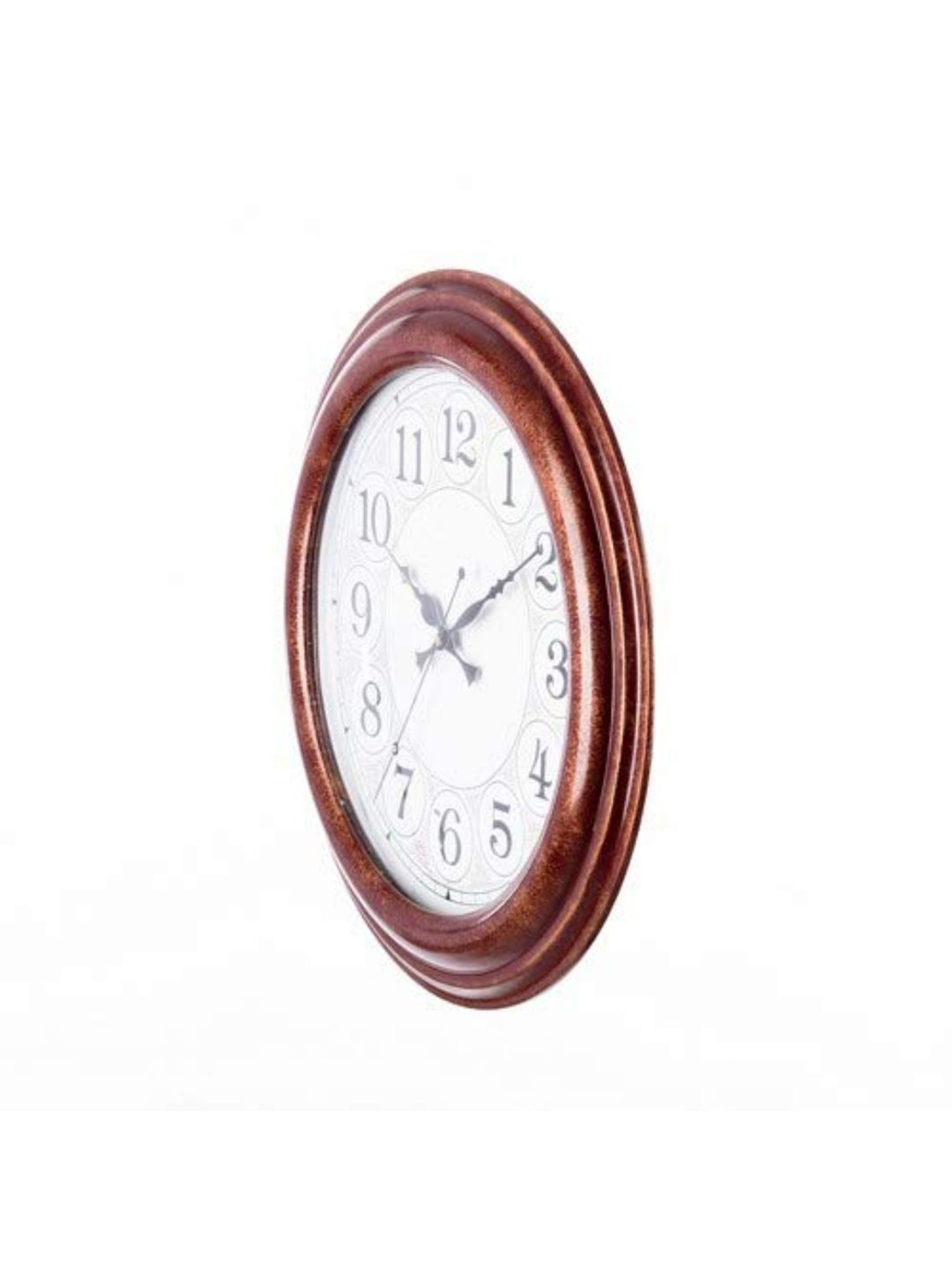 CHRONIKLE Classic Round Copper Rose Gold Wood Wall Clock