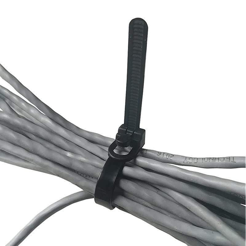 50 Pieces] Reusable Cable Ties,  Nylon Heavy Duty Zip Ties Mini Flexible Cable Tidies Slipknot Straps(Black)