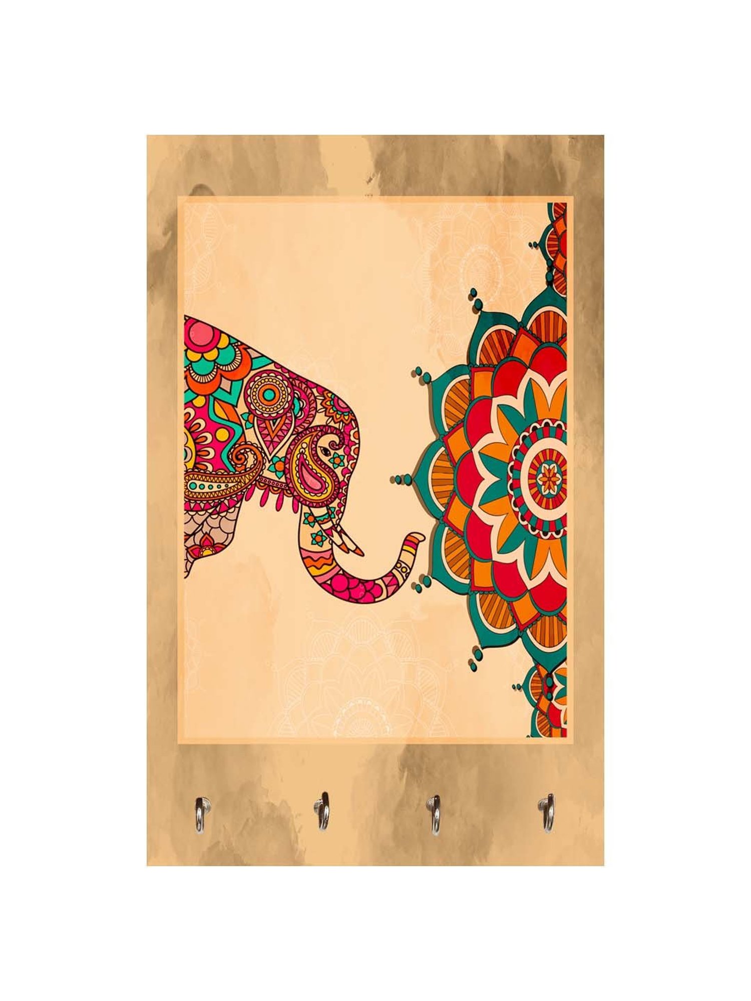 Art Street Black Mdf Jharokha Jali Square Hanging Ornaments Wall Art - Set of 4