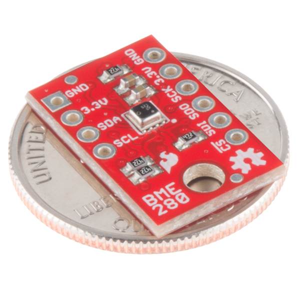 SparkFun Atmospheric Sensor Breakout - BME280 Measure Weather with Barometric pressure Relative Humidity Temperature Small Footprint I2C & SPI Communications Interface Operating Voltage 3.3V Low Power
