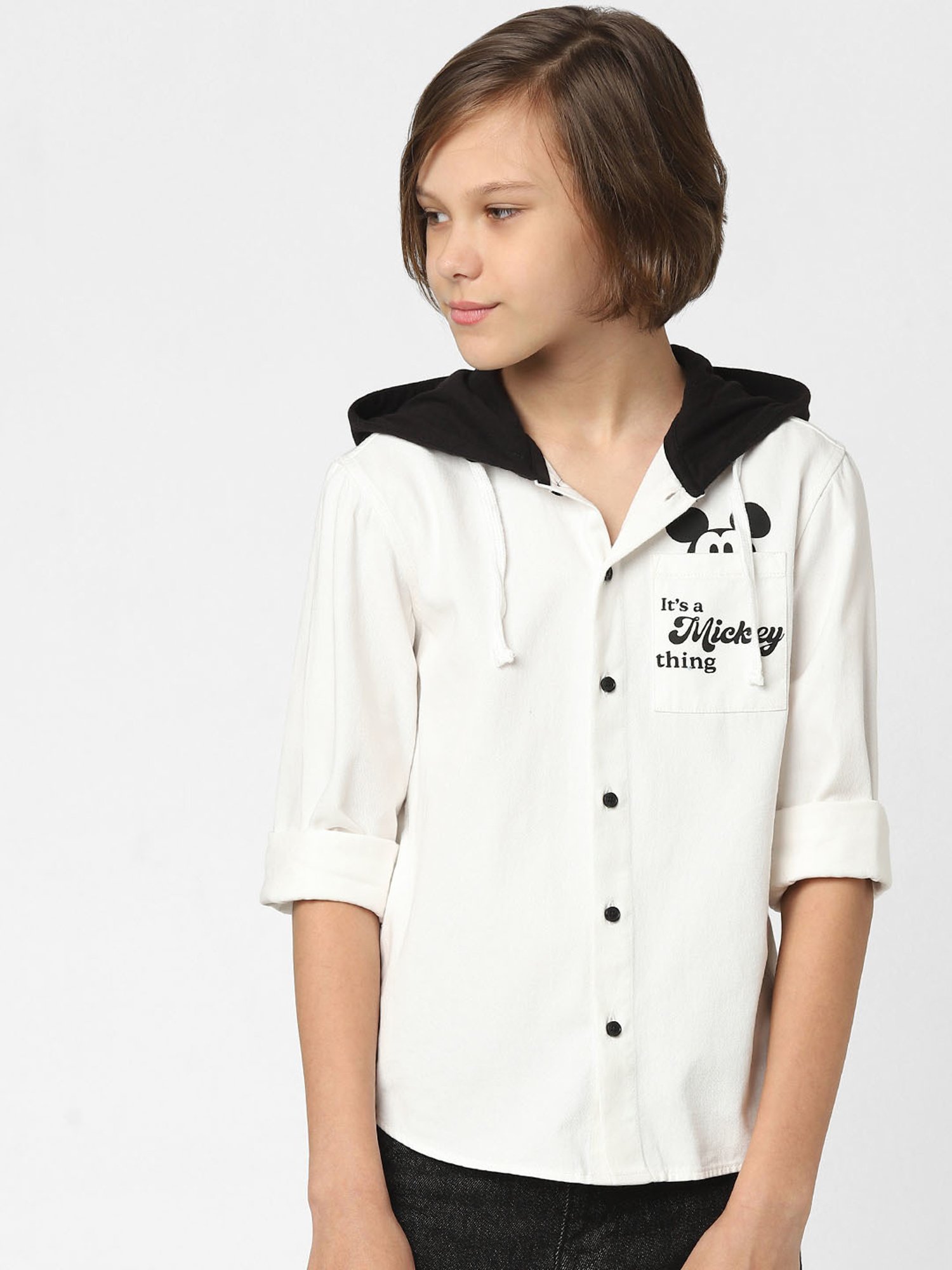 Jack & Jones Junior White Solid Full Sleeves Shirt