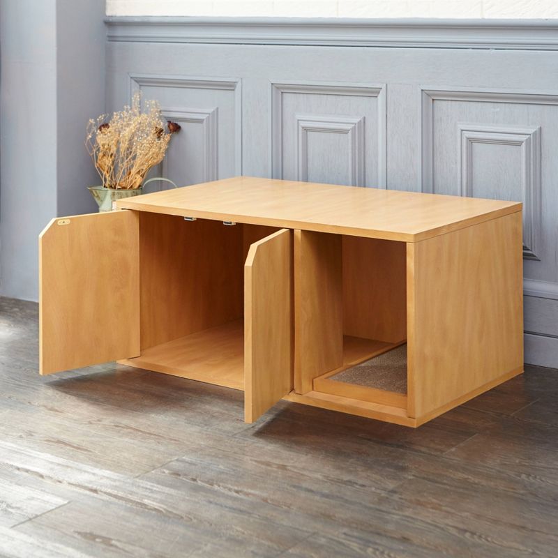 K&H Pet Products 3994 Thermo Outdoor Water Resistant Safe Escape Heated Kitty House with 2 Door Flaps For Feral and Outdoor Cats, Barn Red, Black