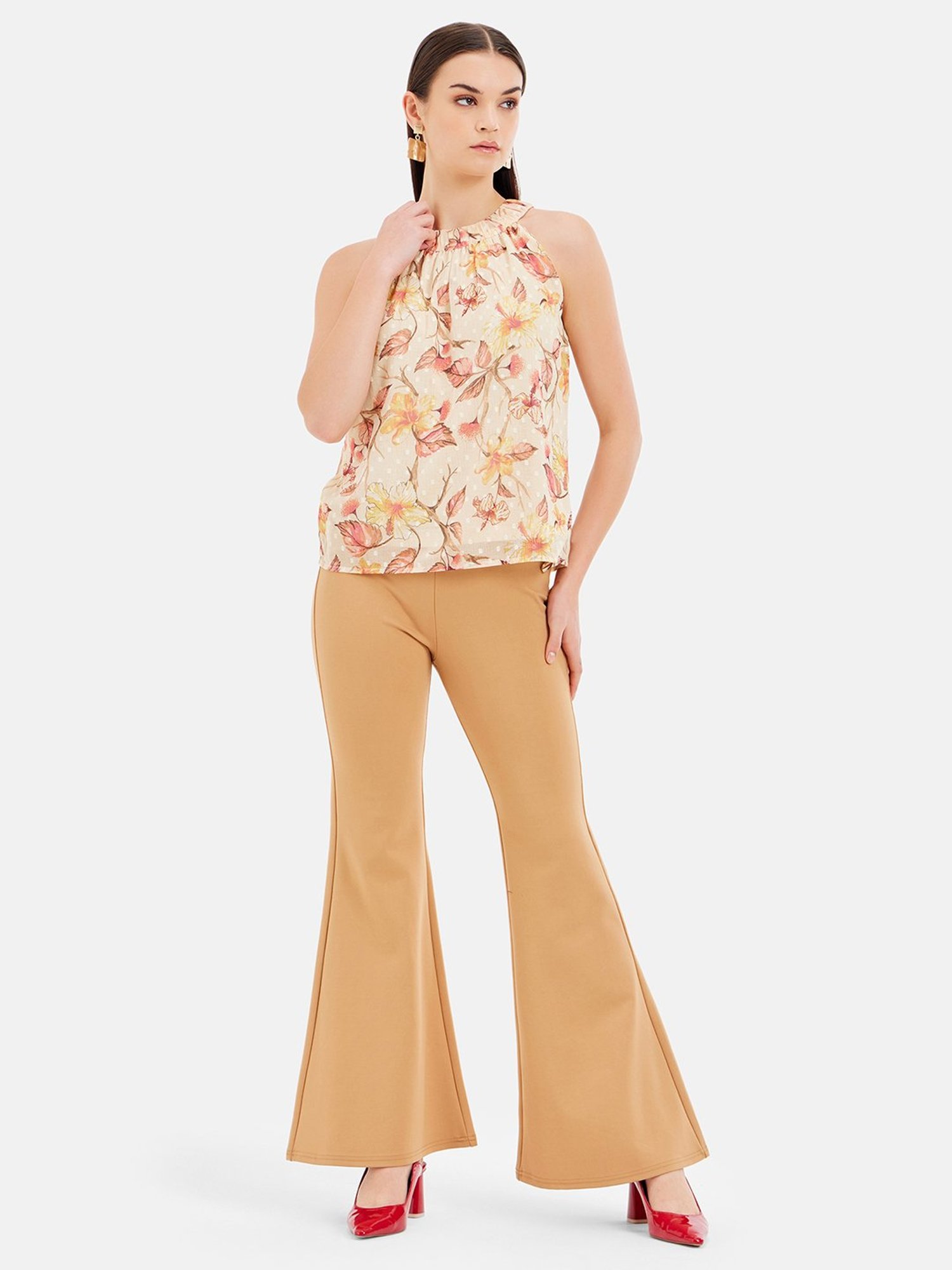 Kazo Yellow & Pink Floral Print Top