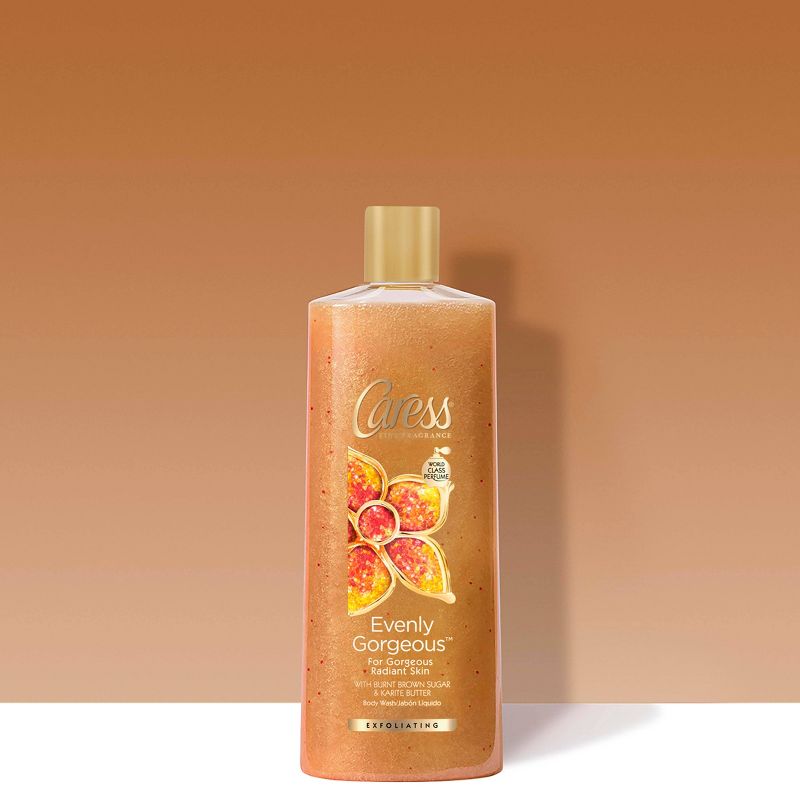 Caress Exfoliating Body Wash Soap Shea Butter & Brown Sugar - 18 fl oz