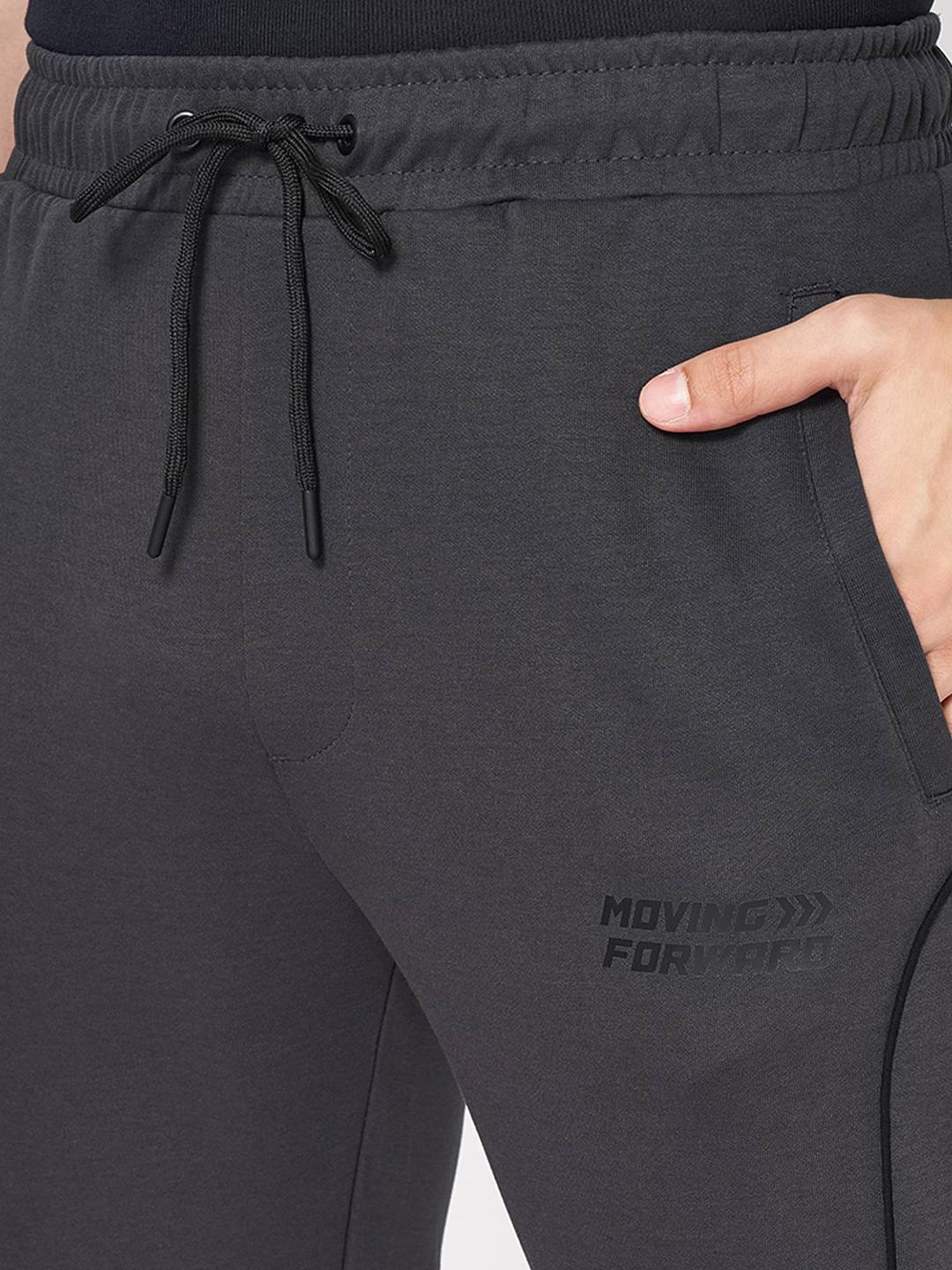 Ajile By Pantaloons Black Cotton Regular Fit Trackpants