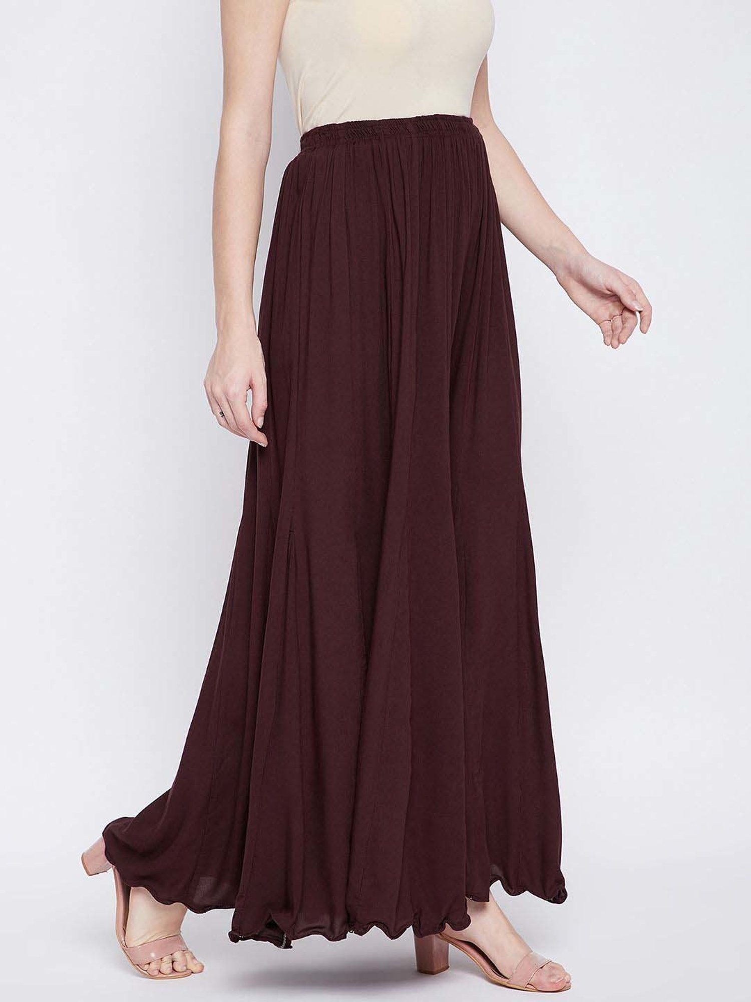 Castle Coffee Brown Regular Fit Palazzos