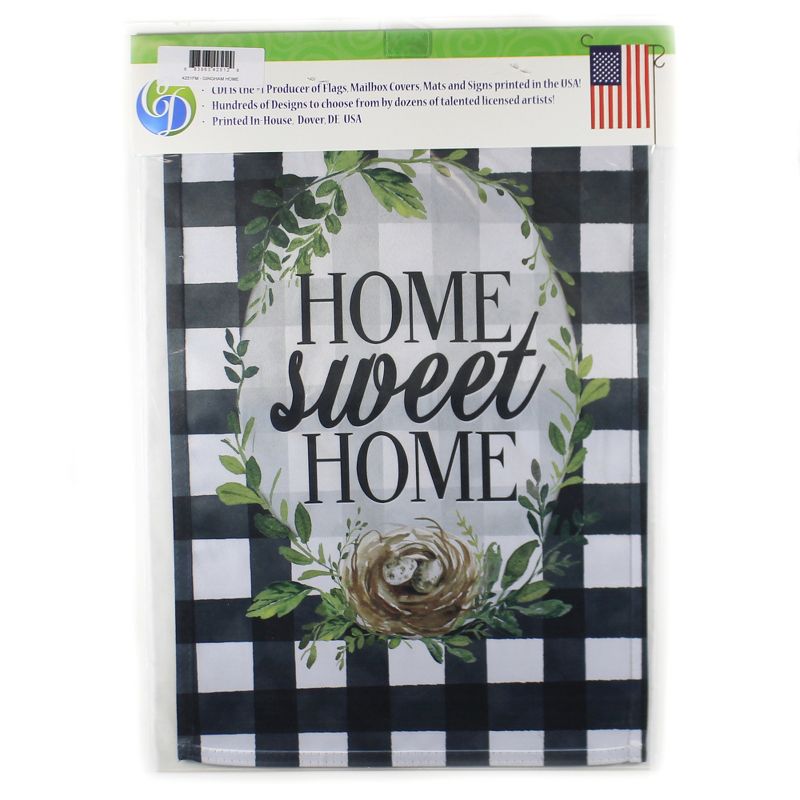 Home & Garden 17.75" Gingham Home Flag Printed In The Usa Custom Decor  -  Flags