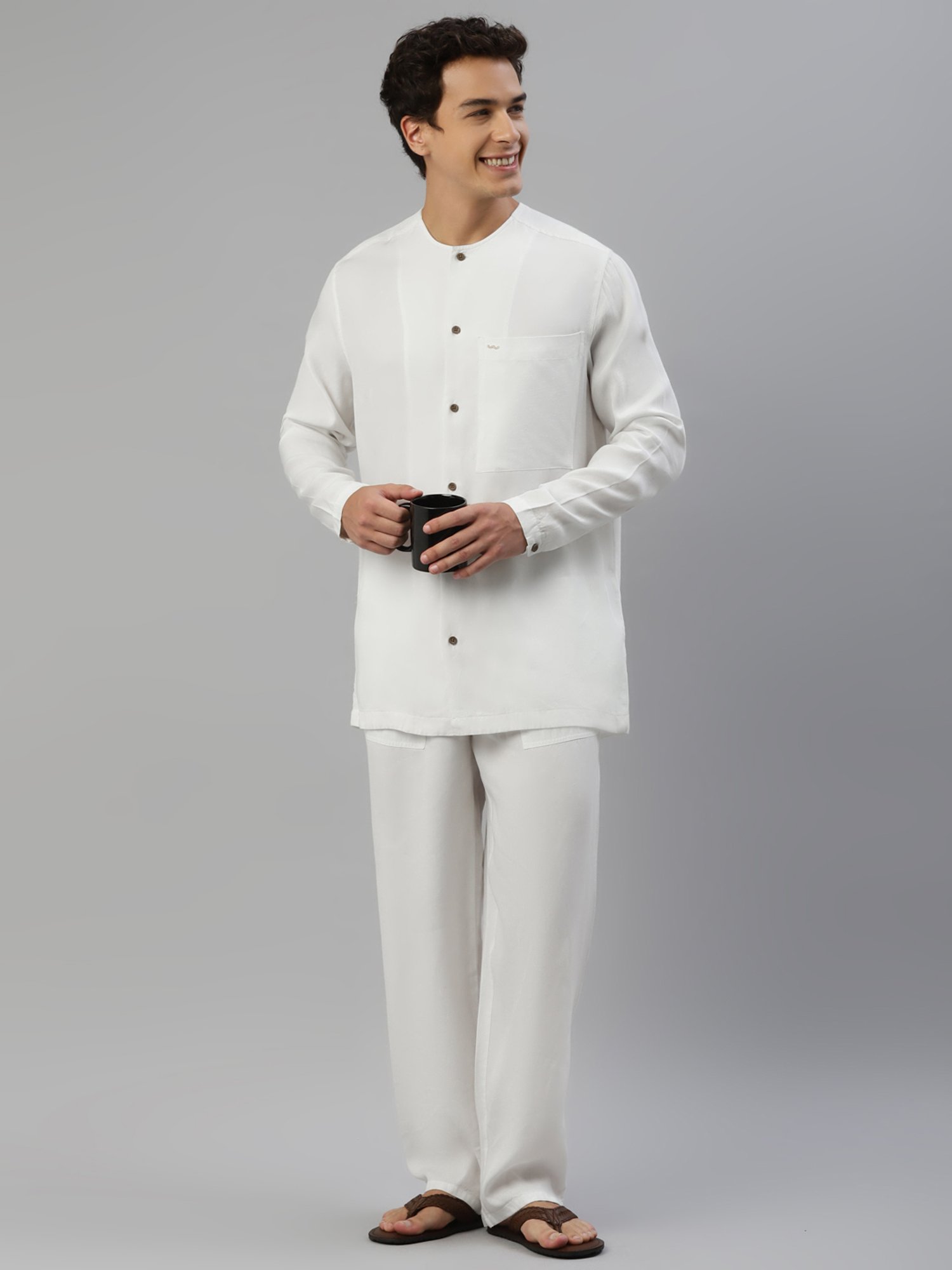 Slowave White Regular Fit Shirt