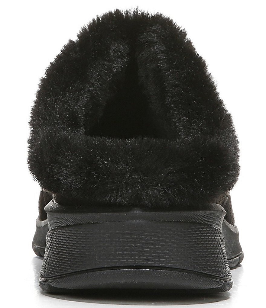 Bzees Golden Cozy Washable Slip-On Stretch Fabric Faux Fur Mules