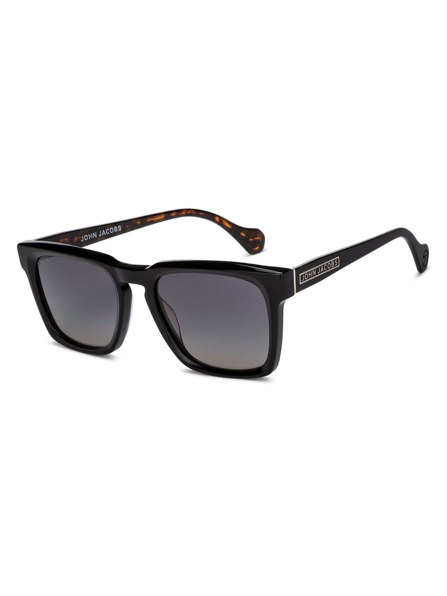 John Jacobs Grey Square Polarised and UV Protected Lens Unisex Sunglasses