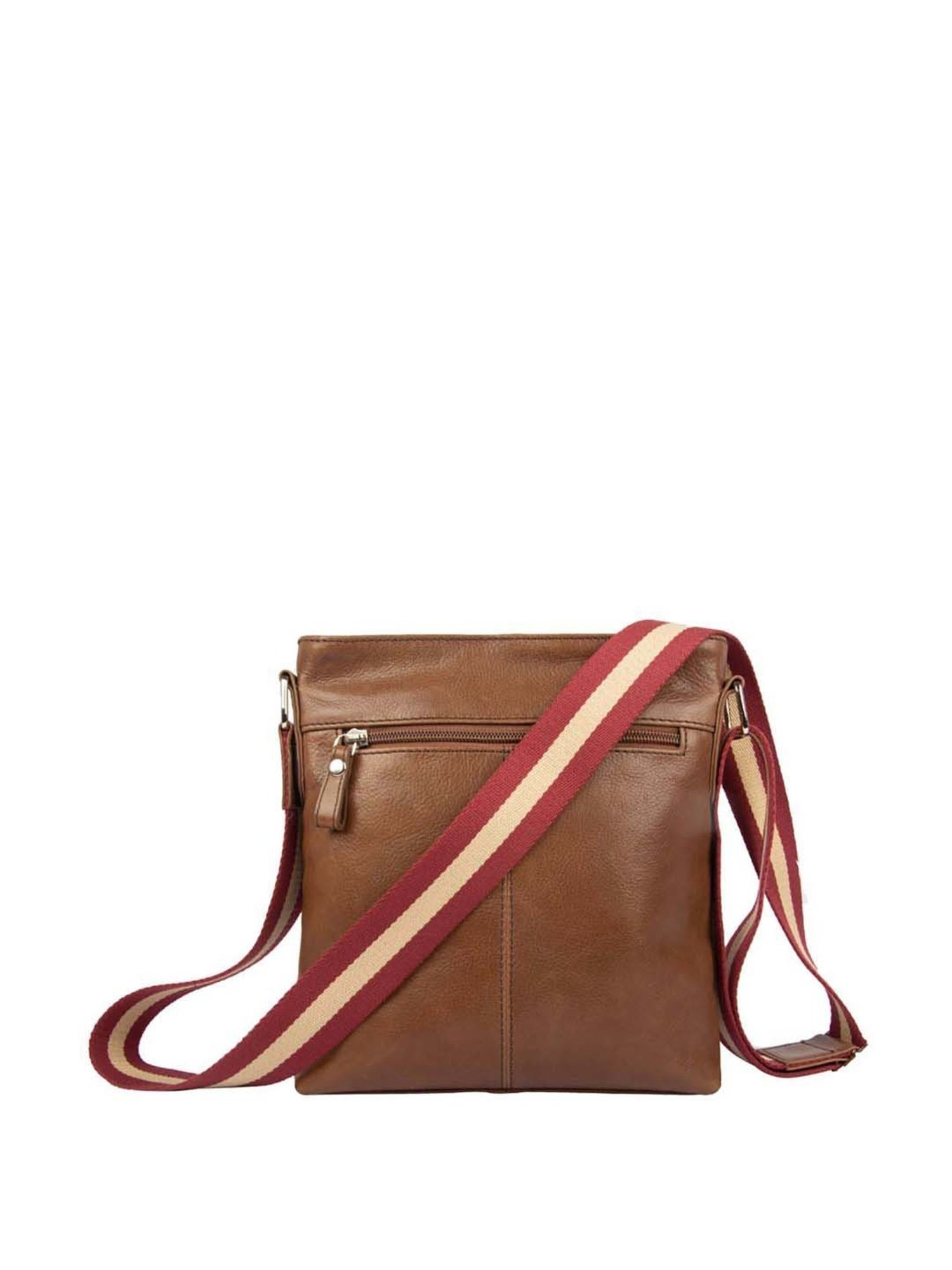 BULCHEE Tan Leather Medium Messenger Bag