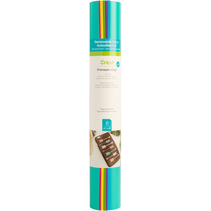 Cricut 6ct Premium Vinyl Removable Matte Tropical Sampler