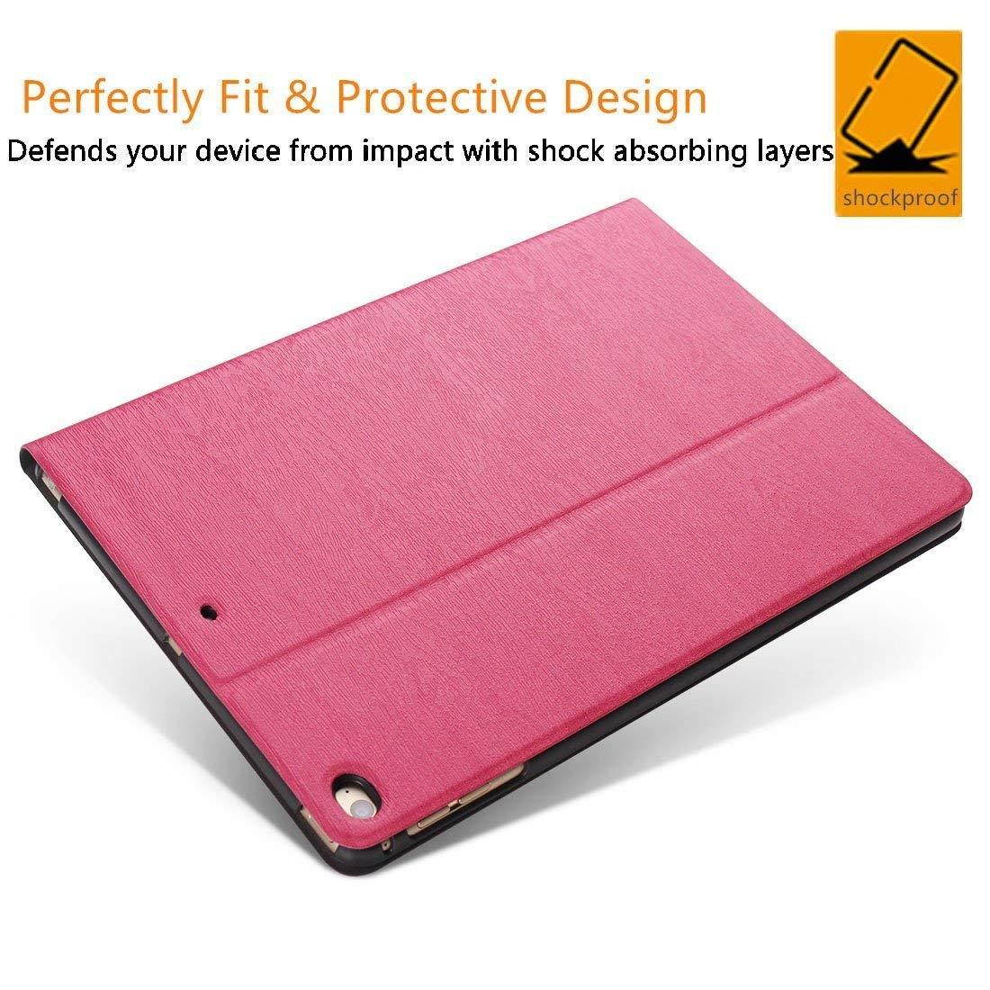 iPad Pro 9.7 2016 Case Premium Shock Proof Ultra Slim Fit Smart Folio Protective DuraSafe Cover Auto Sleep/Wake, Multi-Angle Stand, Lightweight for Apple iPad Pro 9.7 Inch(A1673,A1674,A1675)-Rose Pink