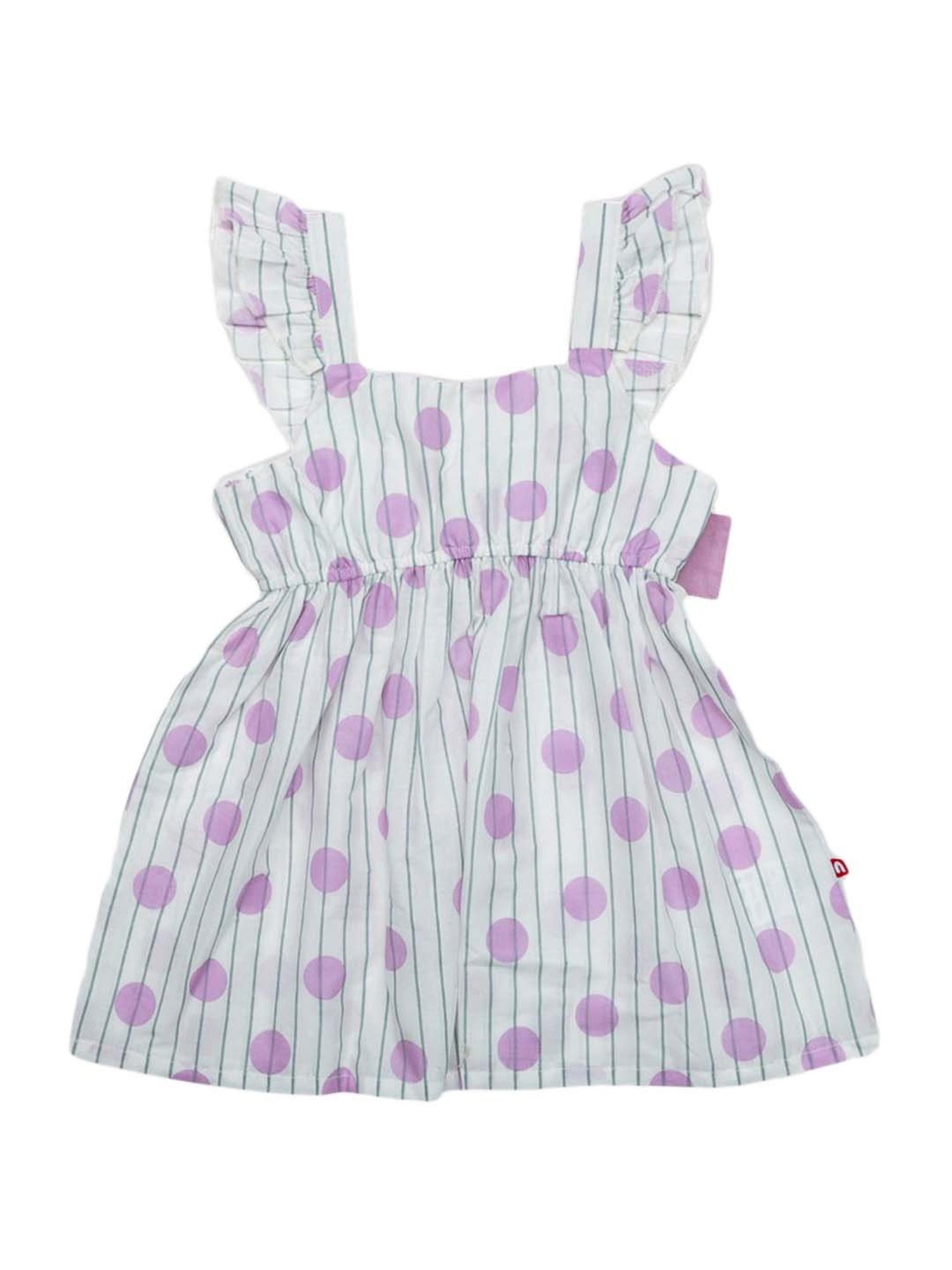 Nino Bambino Kids White Cotton Printed Dress
