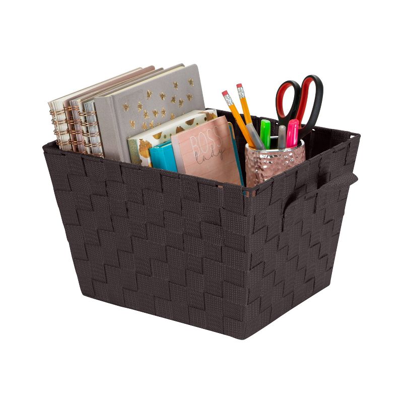 Simplify Small 10" Woven Storage Bin Brown