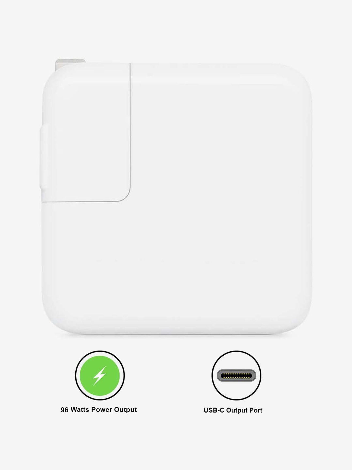 Apple 96W USB-C Power Adapter (MX0J2HN/A, White)