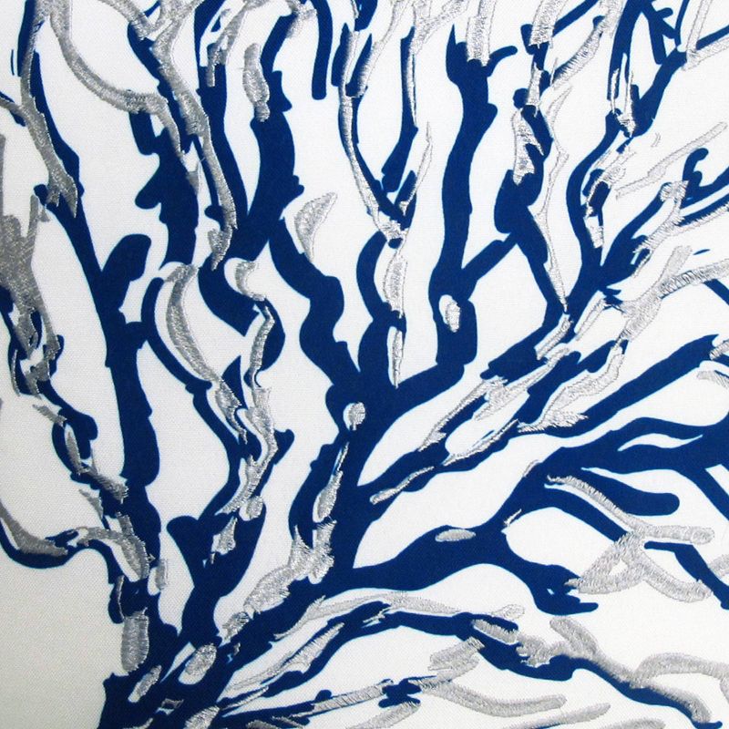 20" x 20" Seafan Patio Throw Pillow Blue - New York Botanical Garden