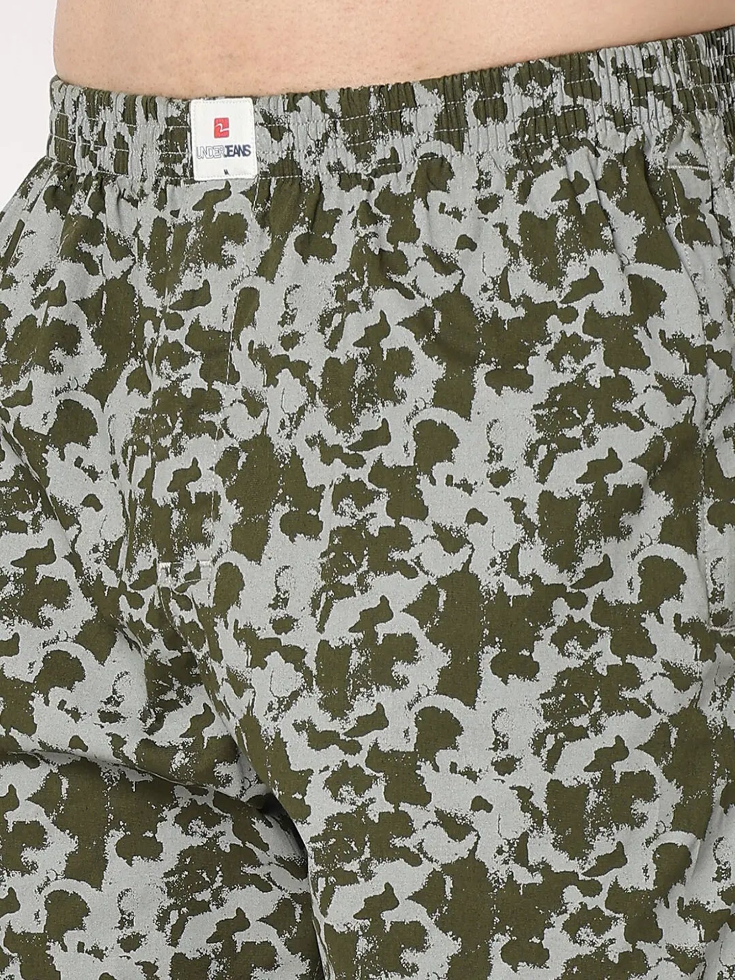 UnderJeans by Spykar Green Printed Boxer Shorts