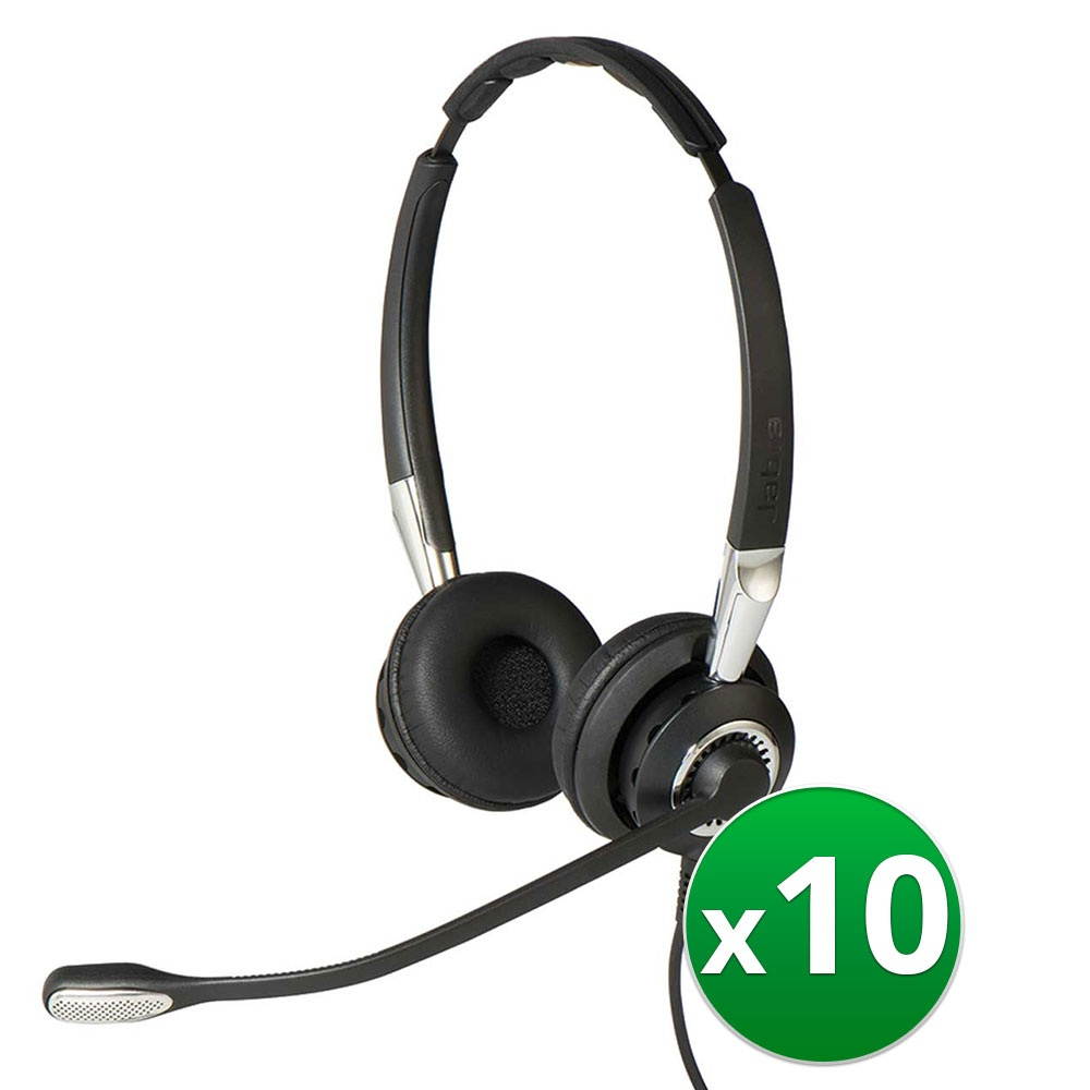 Jabra BIZ 2400 II Duo CC Over the Ear Corded Headset Connects to Computer (10-Pack)