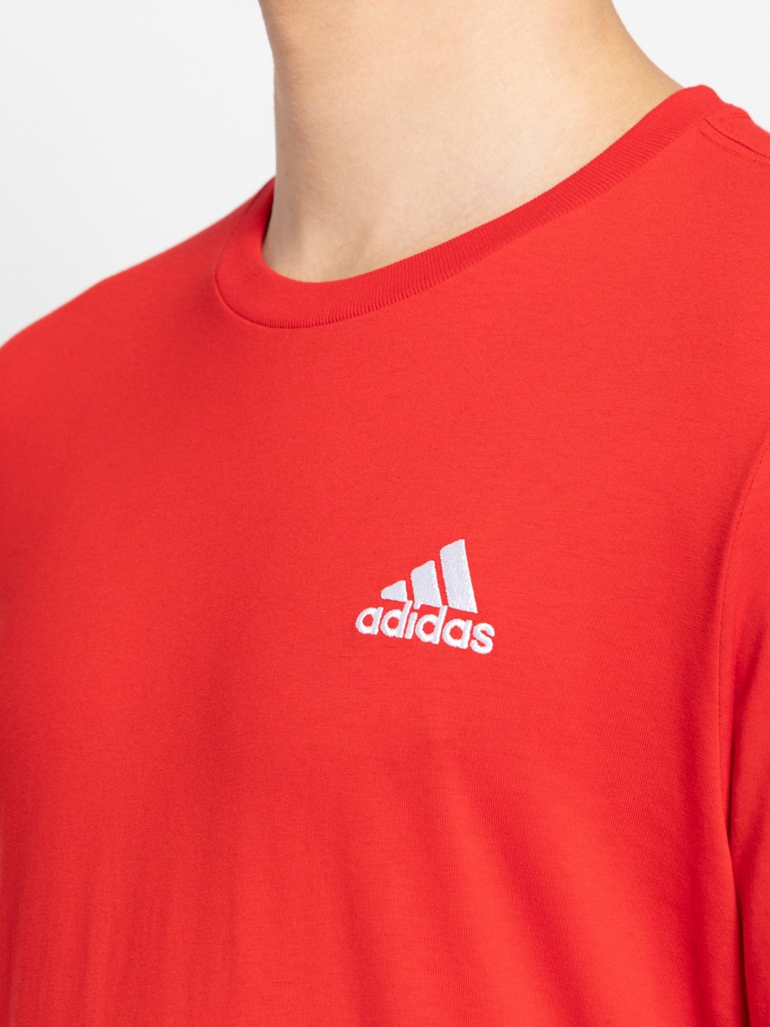 Adidas Red 100% Cotton Regular Printed  T-Shirt