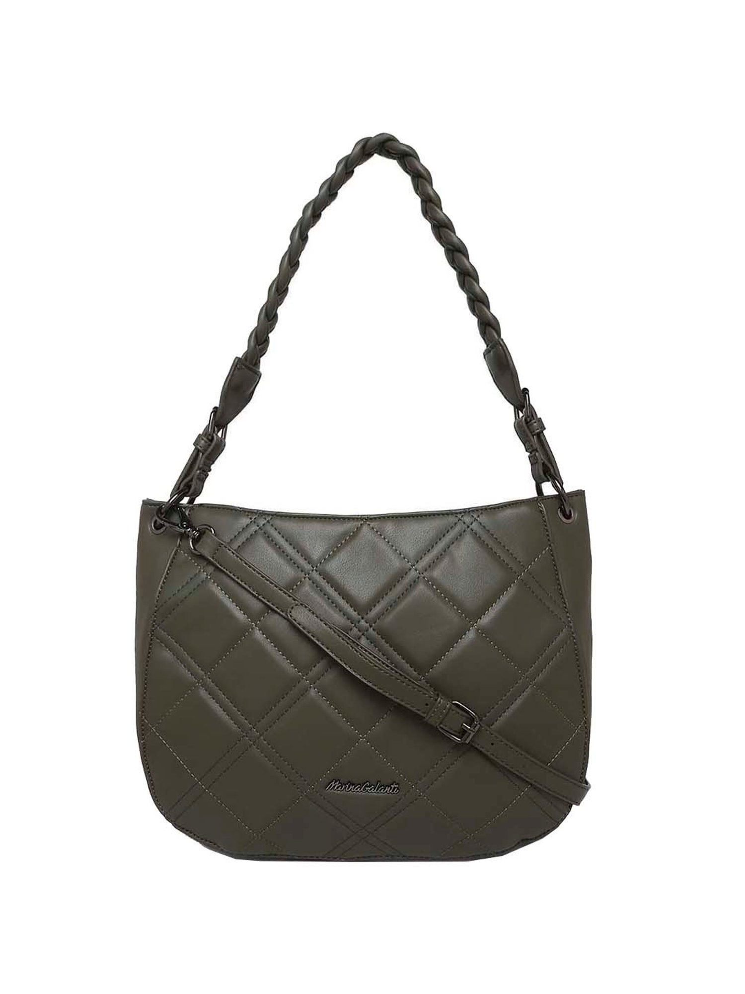Marina Galanti Green Quilted Medium Hobo Handbag