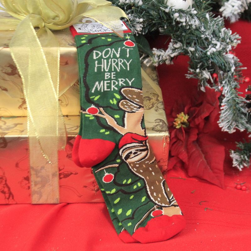 Apparel 14.25" Christmas Sloth Socks Don't Worry Be Merry  -  Socks
