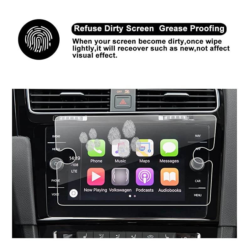 2018 Golf 7 Golf SportWagen Touch Screen Protector  HD Clear Tempered Glass Protective Film Against Scratch High Clarity 8Inch