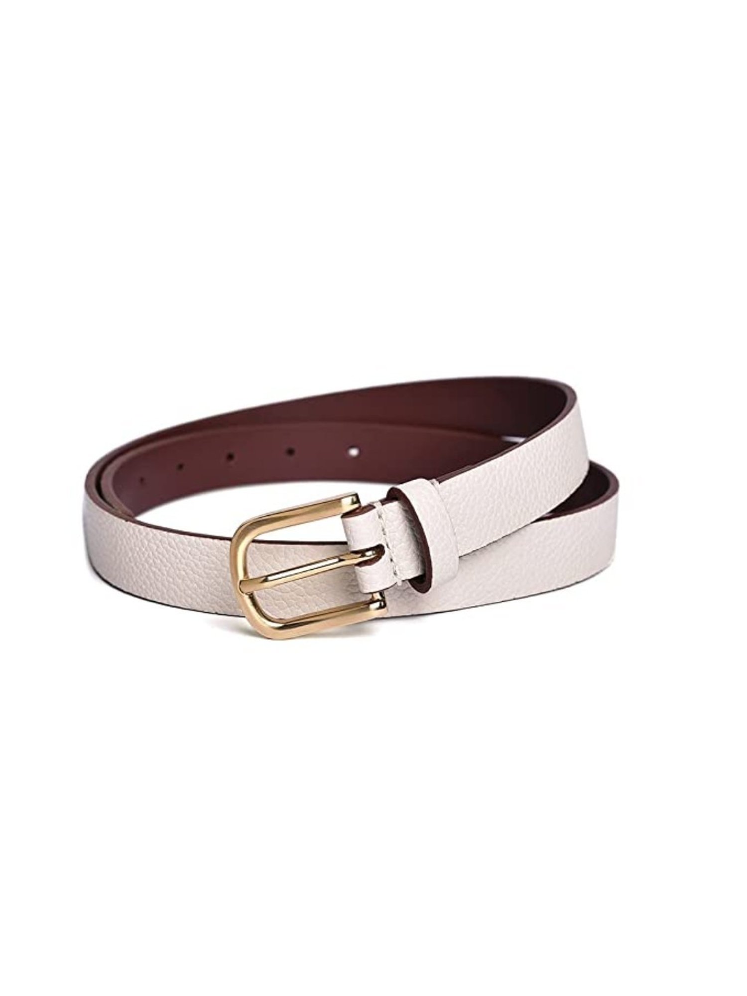 BELWABA Beige Casual Reversible Belt for Women