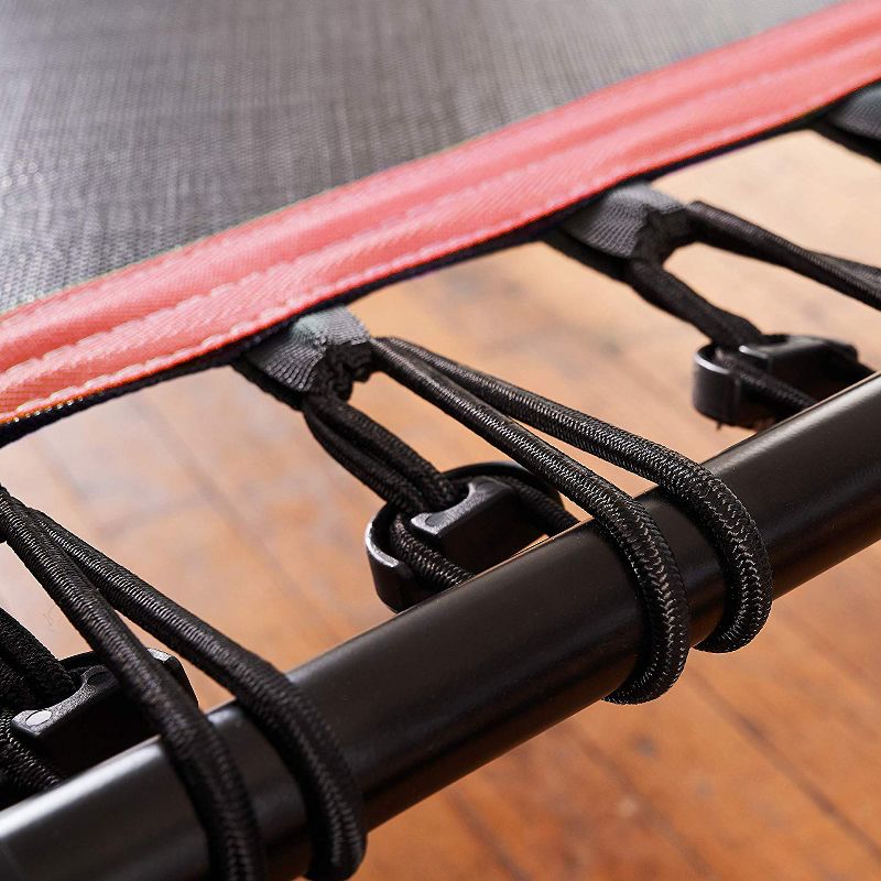 SportPlus Unisex Quiet Miniature Indoor Rebounder Home Fitness Trampoline with Height Adjustable Bar, Red