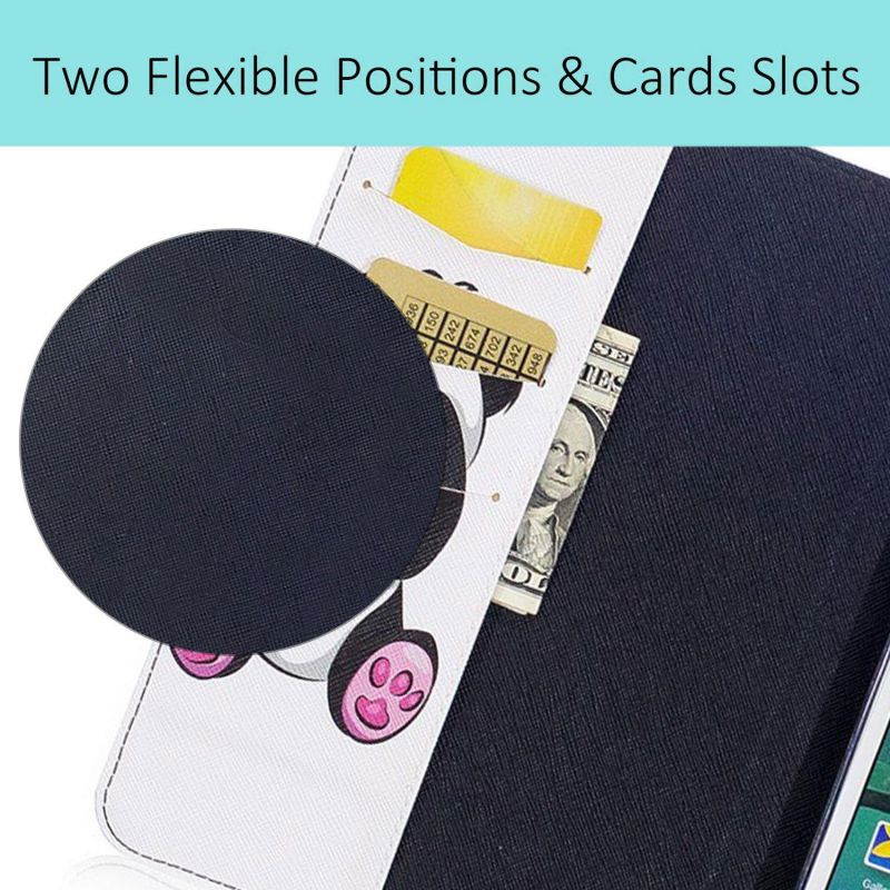 Galaxy Tab S2 8.0 Hard Case, Premium Hybrid Synthetic Leather Stand [Stylish Design] Folio Case with [Card Slots/Money Holder] Cover for Samsung Galaxy Tab S2 8.0 inch SM-T715/T710/T713, Pink Panda