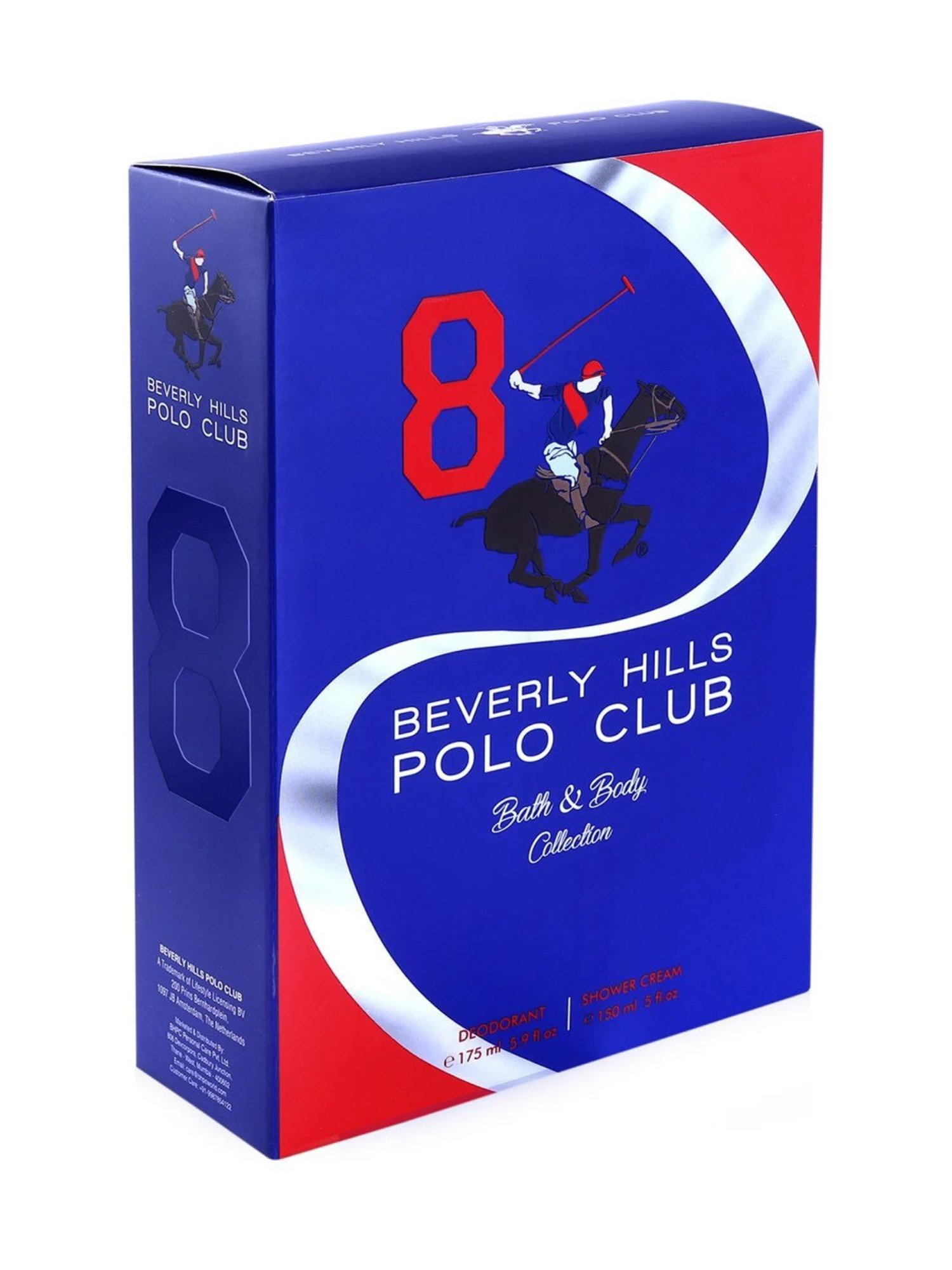 Beverly Hills Polo Club Sport No.8 Gift Set for Men with Deodorant & Shower Cream