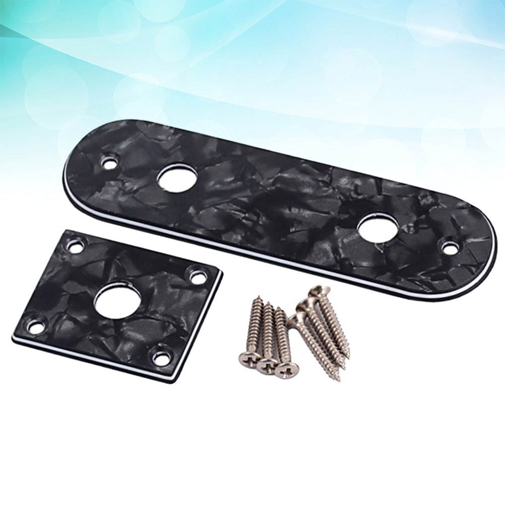 1 Set Celluloid Electric Guitar Control Plate Replacement Switch Plate for Bass Guitar (Black)