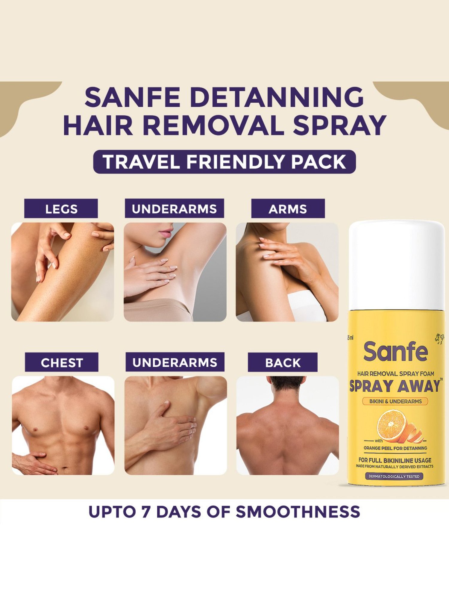 Sanfe Hair Removal Spray Foam - 25 ml
