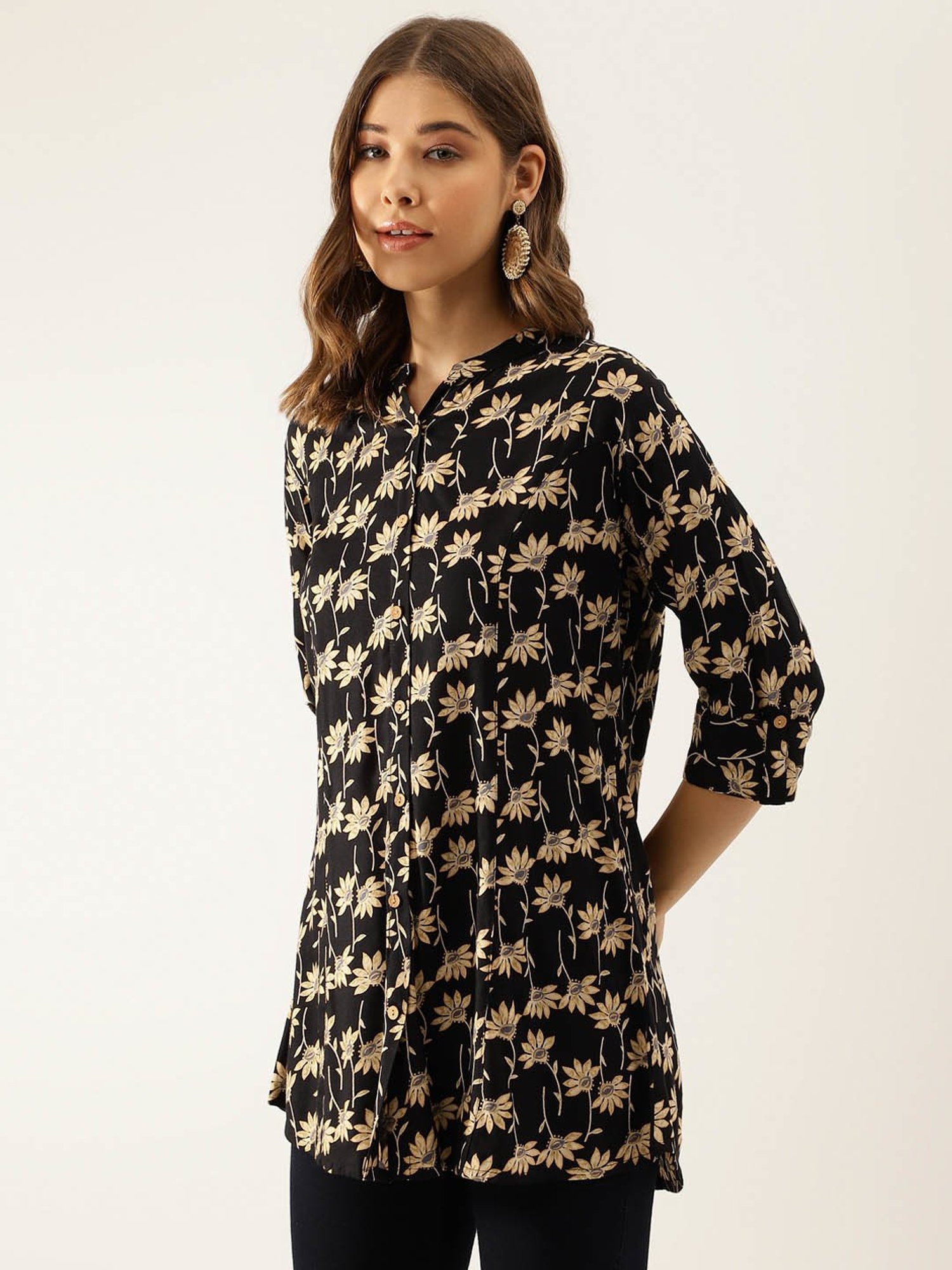 Divena Black Printed Top