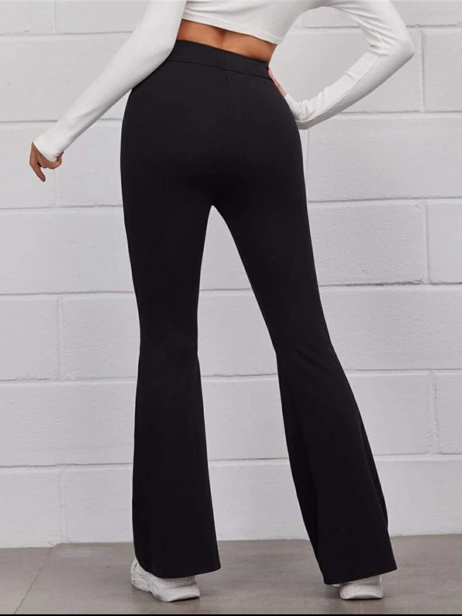 Broadstar Black High Rise Bootcut Flared Trousers