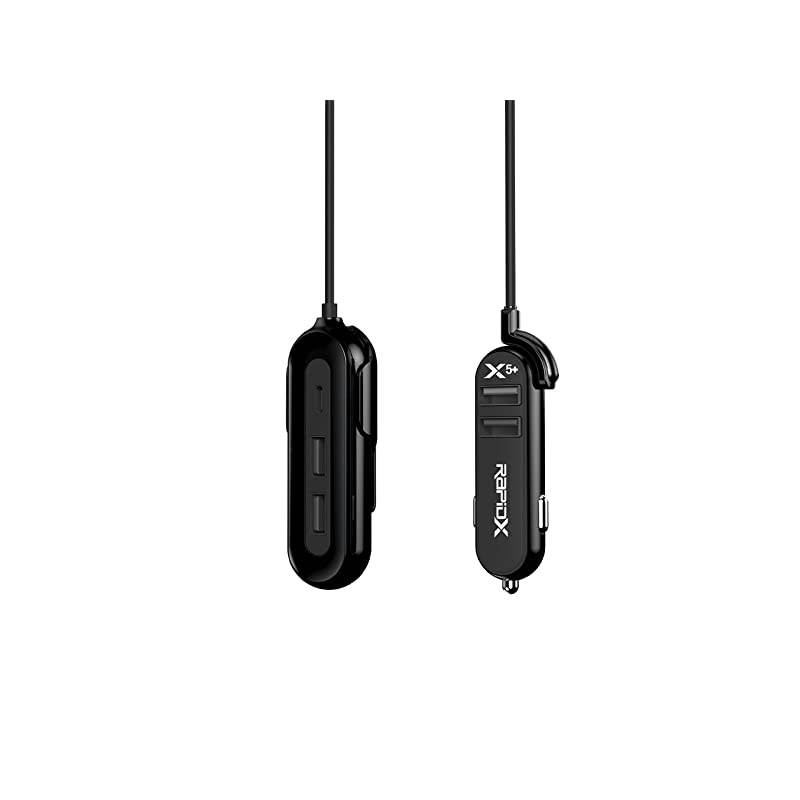 RXX5USBBOBPL X5 Plus Car Charger 5 USB Ports QC 30Type CBlack on Black