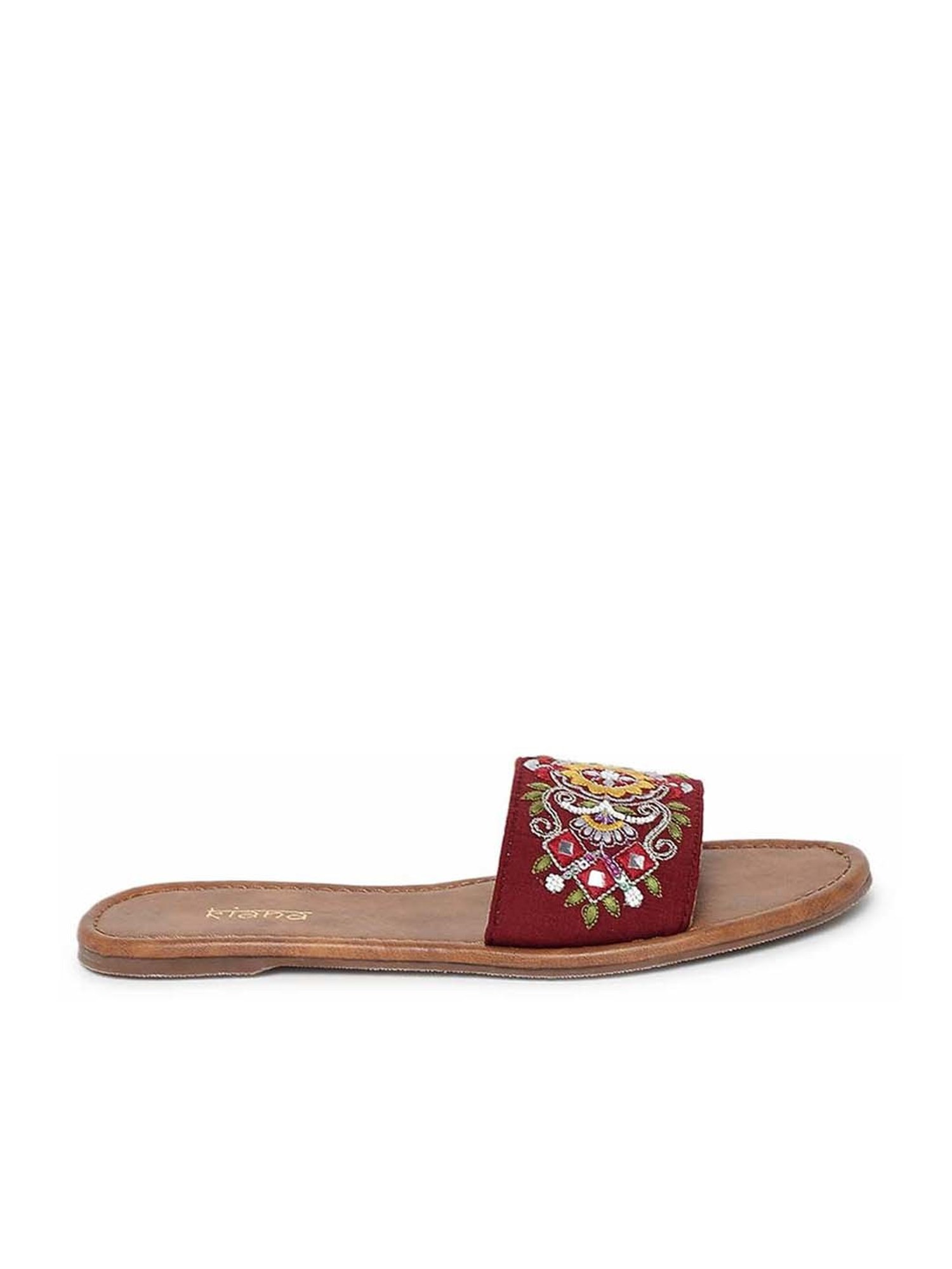 Kiana Women's Maroon Ethnic Sandals
