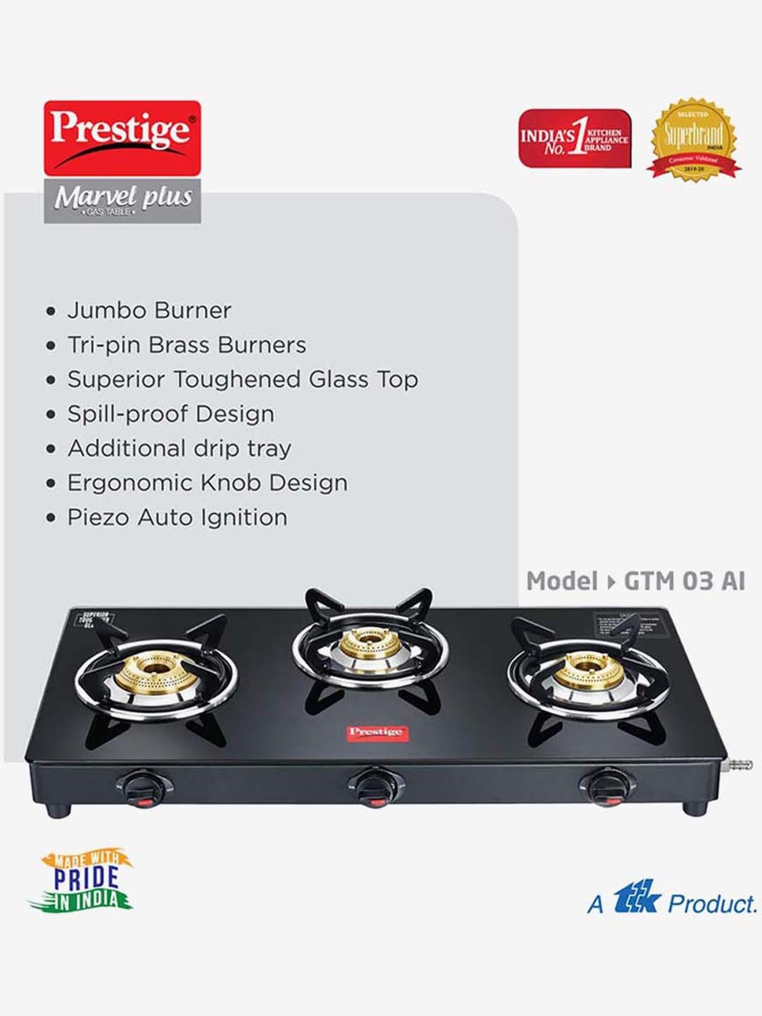 Prestige PIC 16.0 Plus 1900W Induction Cooktop (Black)