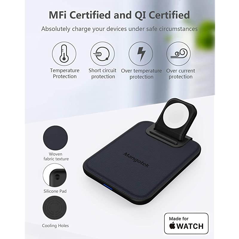 3 in 1 Wireless Charger iPhone Apple Charging Station MFi Certified Wireless Charging Pad Qi Fast Chargers Stand Dock for iPhone 111211 ProSE 2020XS MaxXRX88PlusiWatchAirpods