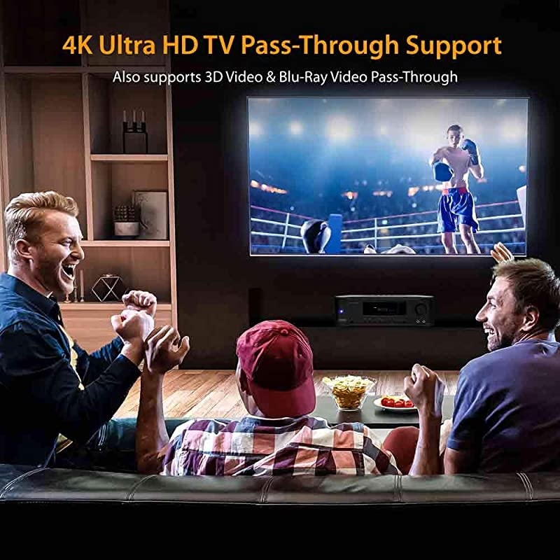 5.2-Channel Hi-Fi Bluetooth Stereo Amplifier - 1000 Watt AV Home Speaker Subwoofer Sound Receiver with Radio, USB, RCA, HDMI, Mic In, Wireless Streaming, Supports 4K UHD TV, 3D, Blu-Ray -  PT694BT