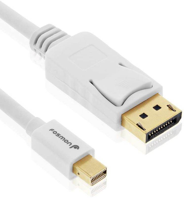 Fosmon Mini DisplayPort to DisplayPort Cable (15 FT) [Gold Plated | 30AWG | 4K Resolution Ready] Mini DP/mDP/Thunderbolt/Thunderbolt 2 Port Compatible to Displayport Cable UL Certified