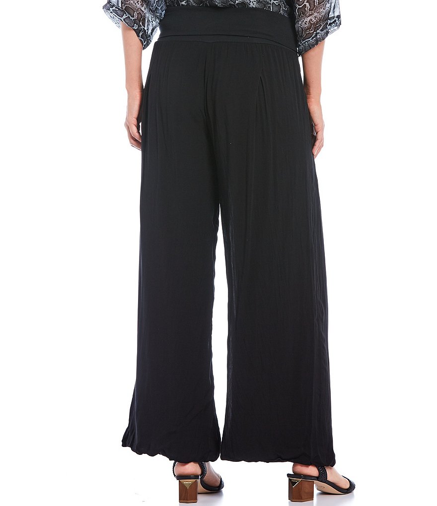 M Made in Italy Pull-On Pleat Detail Wide Leg Pants